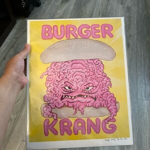 Burger Krang Art Print with artist signature